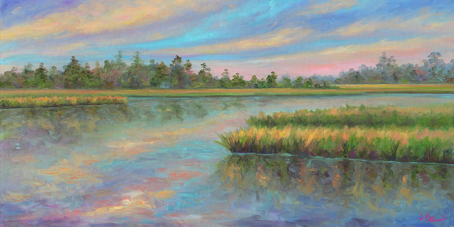 Marsh Painting - Marsh Glow in the Low Country by Jeff Pittman