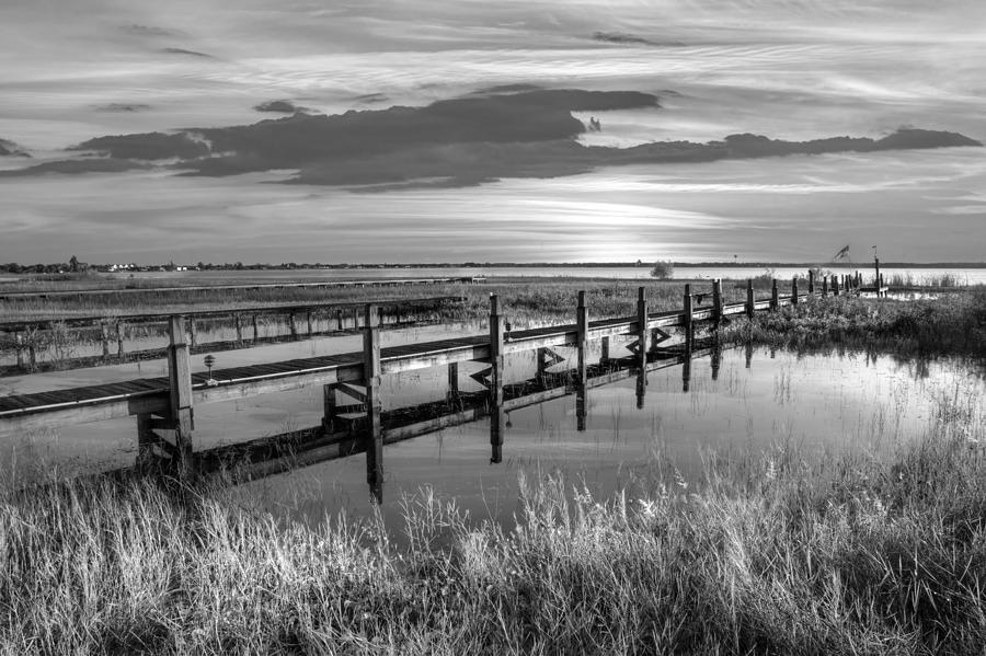 Marsh Harbor Black and White Photograph by Debra and Dave Vanderlaan