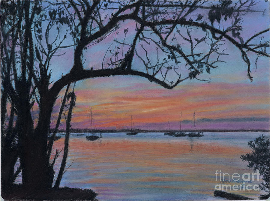 Tree Pastel - Marsh Harbour at Sunset by Roshanne Minnis-Eyma