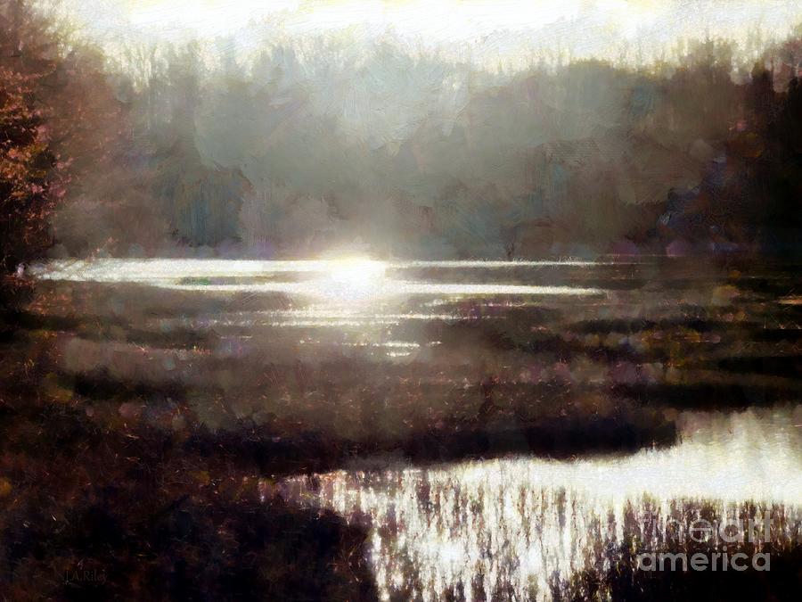 Sunset Photograph - Marsh Moods - At the End of the Day - Horizontal by Janine Riley