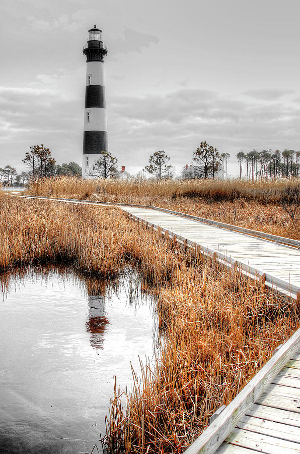 Marsh Reflections at Bodie Island Lighthouse Photograph by Blaine Owens