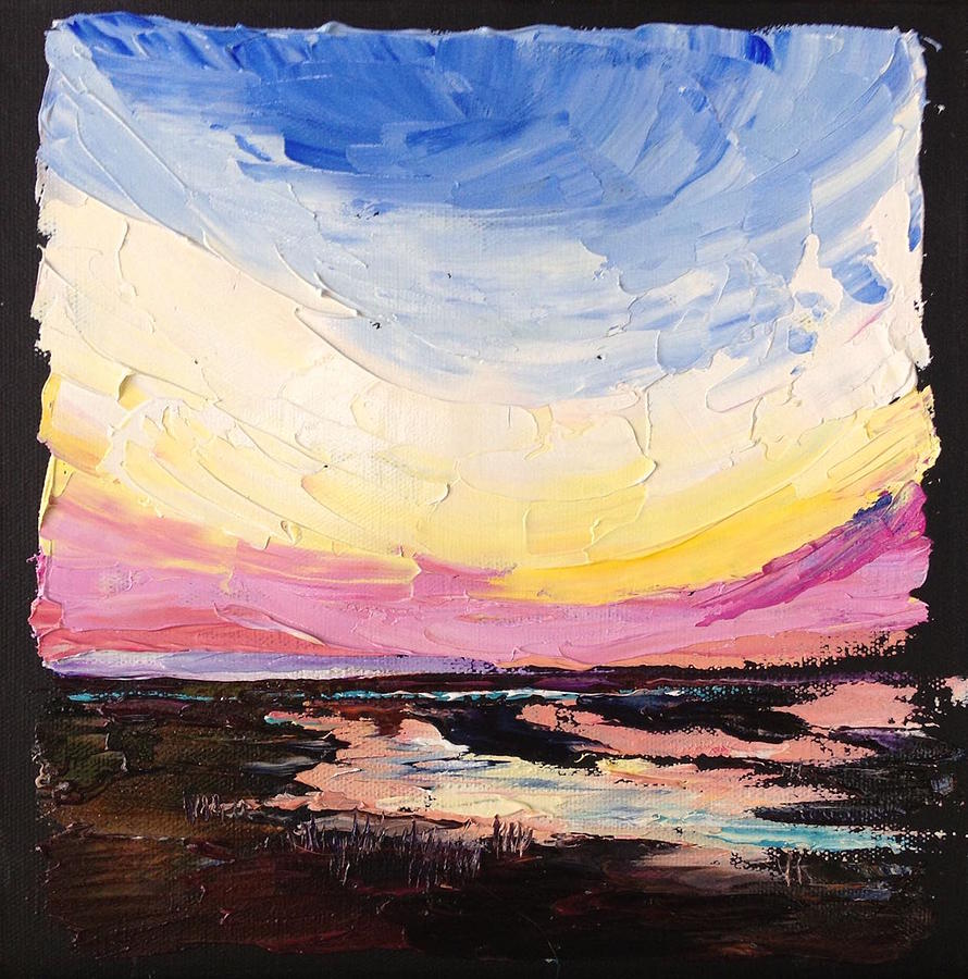 Marsh Sunset Painting by Carrie Jacobson