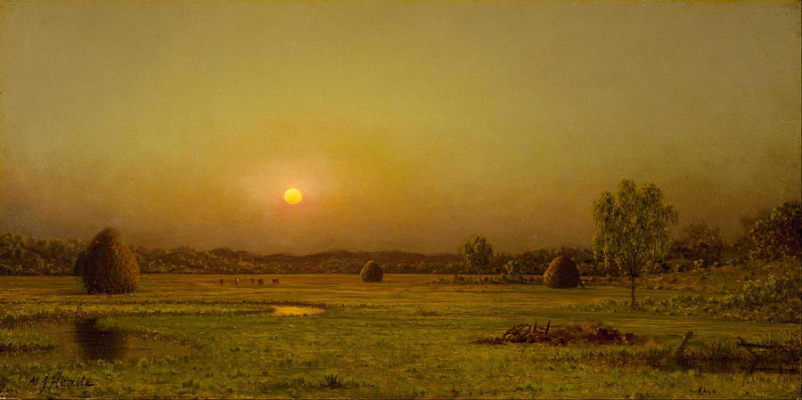 Marsh Sunset Painting by Martin Johnson Heade