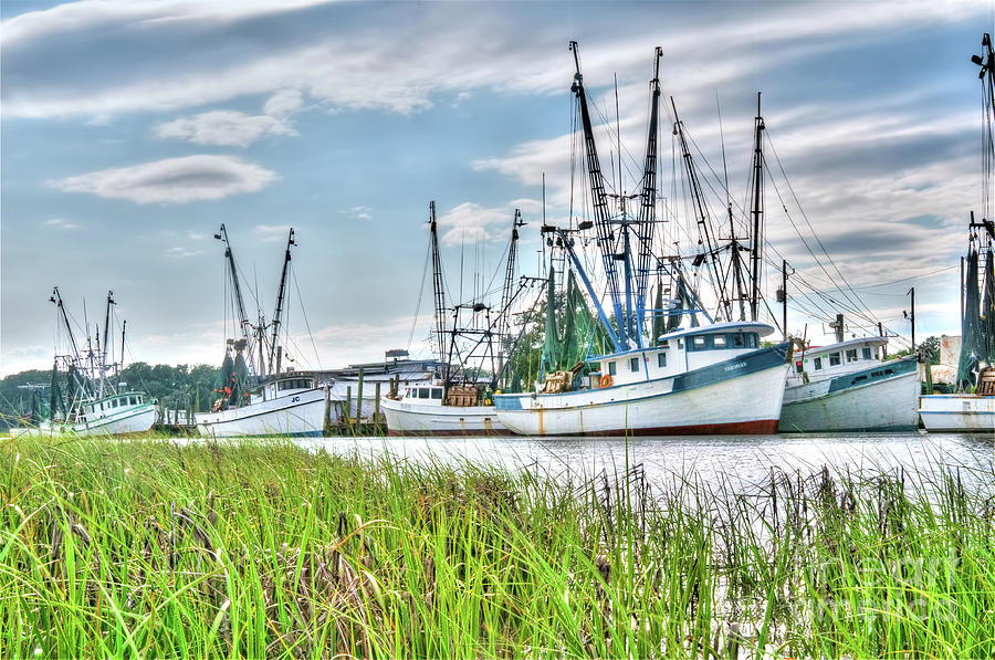 Marsh View Shrimp Boats Photograph by Scott Hansen