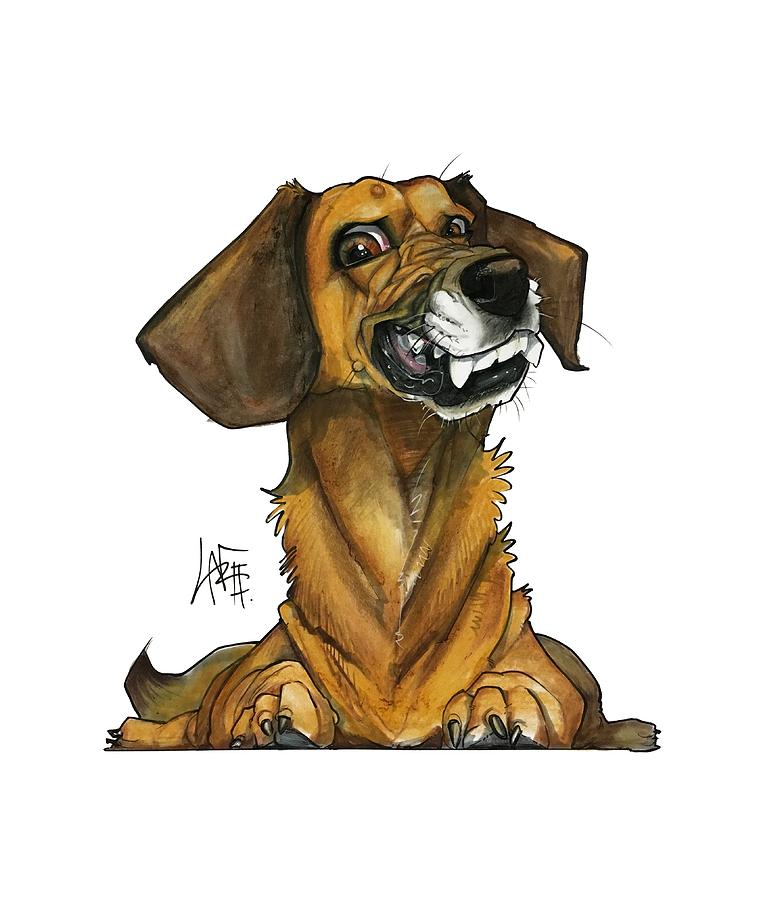 Dog Portrait Drawing - Marshall 3178 by John LaFree