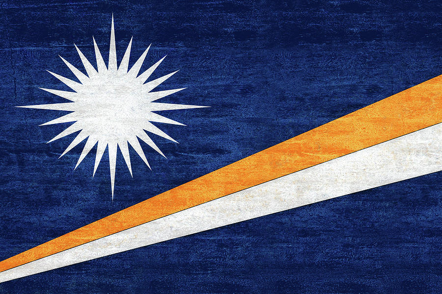 Marshall Islands Flag Grunge Digital Art by Roy Pedersen