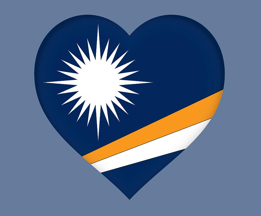 Marshall Islands Flag Heart Digital Art by Roy Pedersen
