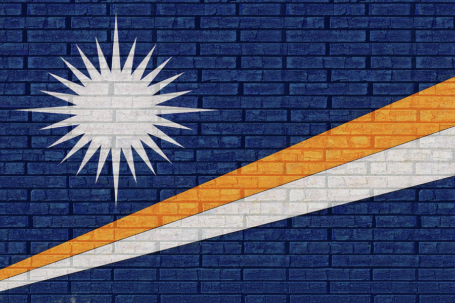 Marshall Islands Flag Wall Digital Art by Roy Pedersen