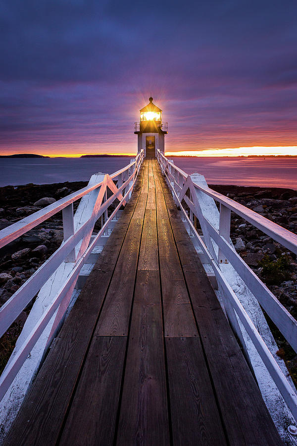 Sunset Photograph - Marshall Point Boardwalk by Benjamin Williamson