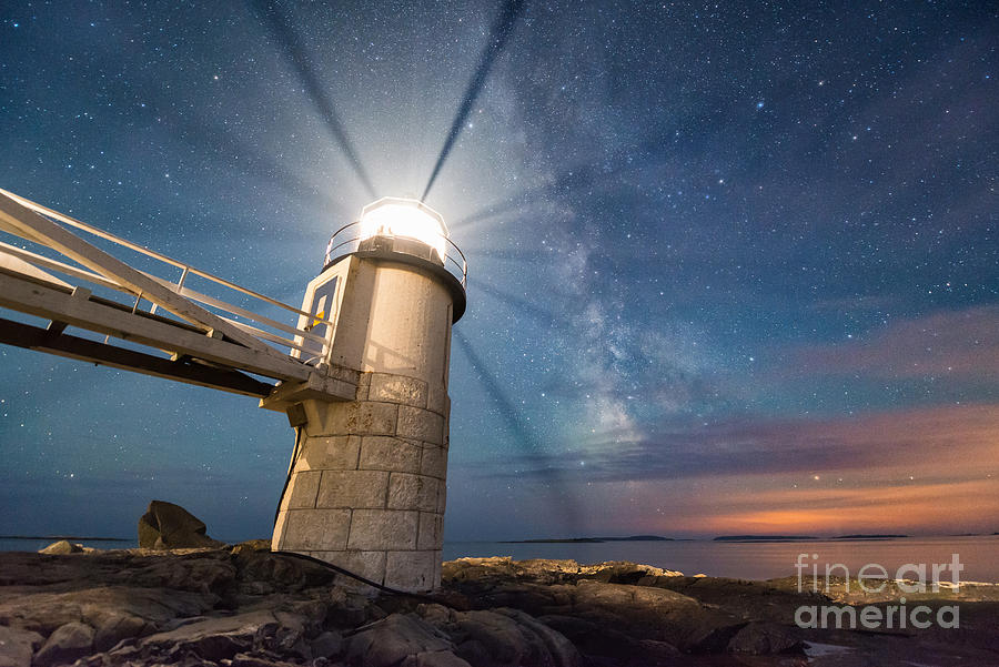 Marshall Point Light Milky Way Photograph by Michael Ver Sprill