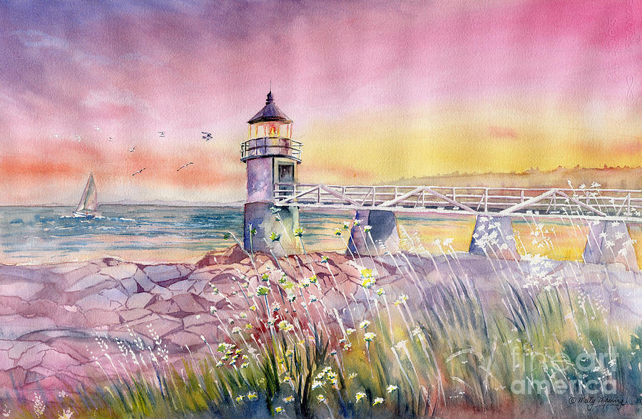 Marshall Point Lighthouse Painting by Melly Terpening