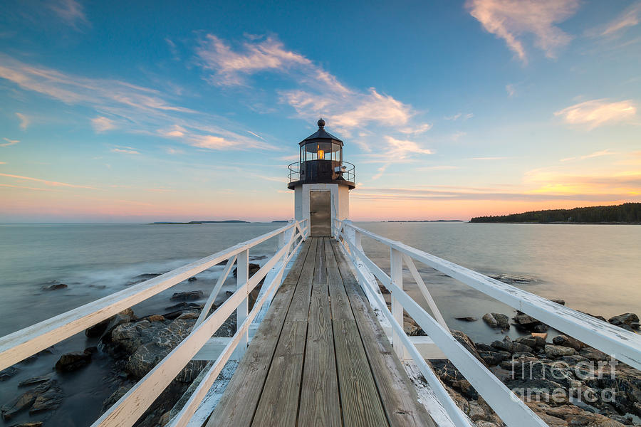 Boat Photograph - Marshall Point Lighthouse Sunset by Michael Ver Sprill