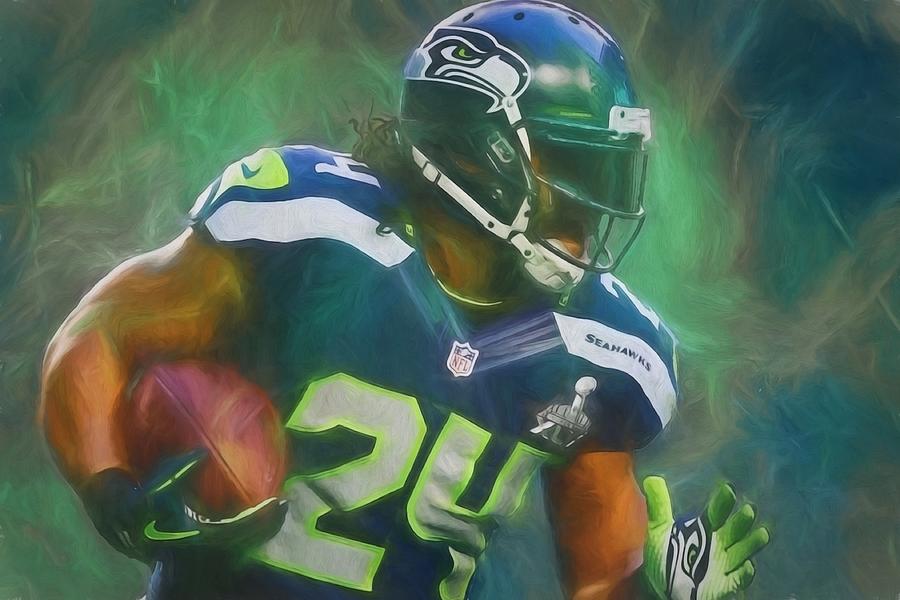 Marshawn Lynch Painting by Dan Sproul