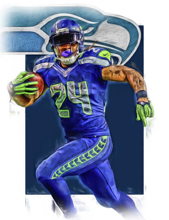 marshawn lynch SEATTLE SEAHAWKS OIL ART Acrylic Print by Joe Hamilton -  Pixels Merch