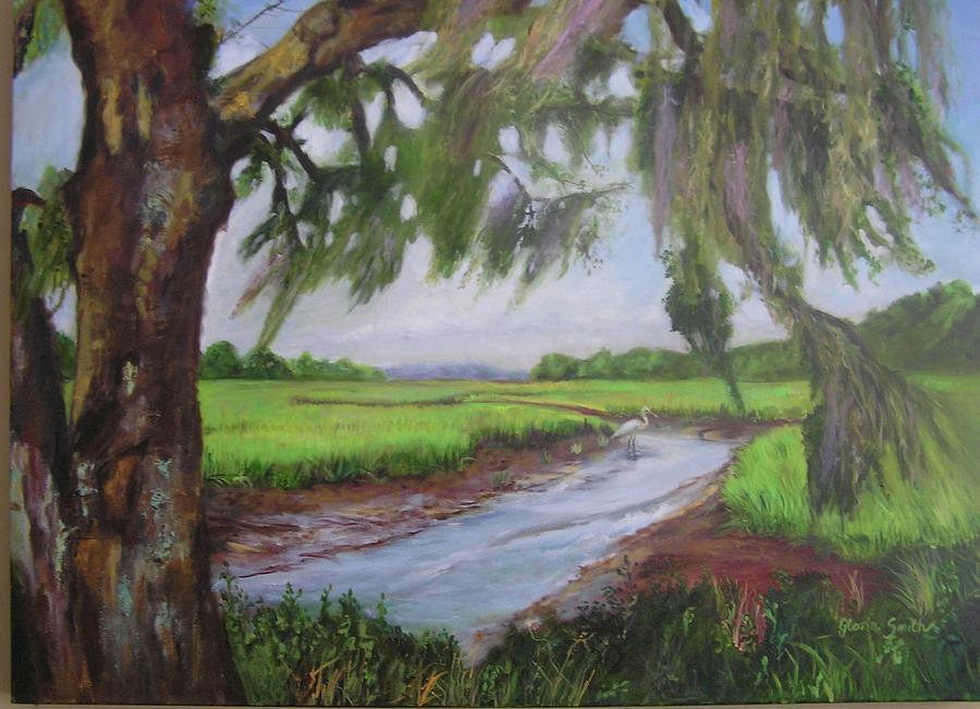 marshes of Charleston  Painting by Gloria Smith
