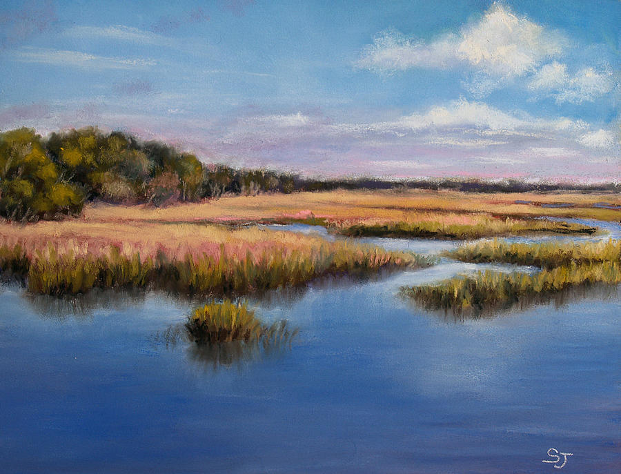 Marshland in Florida Pastel by Susan Jenkins