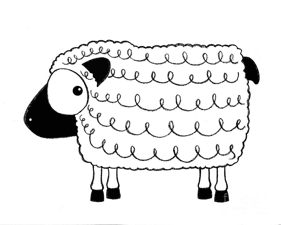 Marshmallow the sheep Digital Art by Lucia Stewart