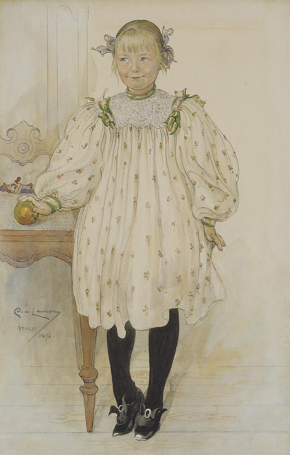 Martha Winslow as a Girl Painting by Carl Larsson