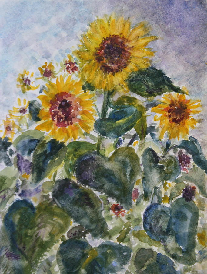 Marthas Sunflowers Painting by Quin Sweetman