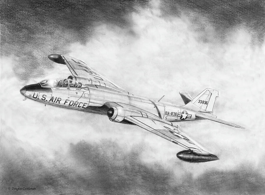 Martin B-57 Intruder  Drawing by Douglas Castleman