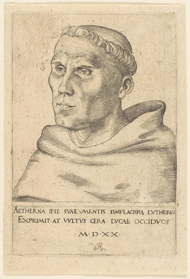 Martin Luther as an Augustinian Monk Painting by Lucas Cranach - Fine ...