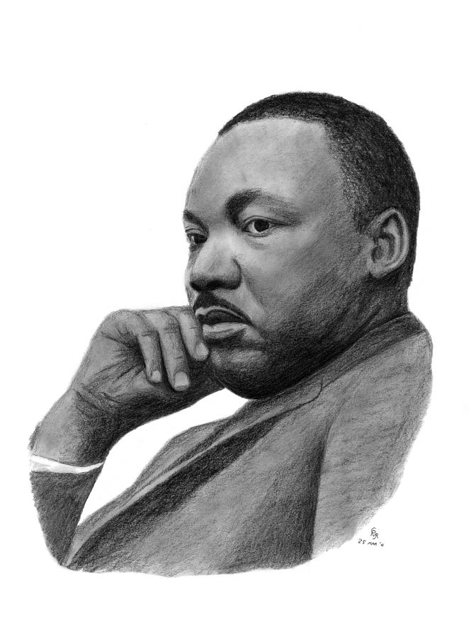 Martin Luther King Jr Drawing by Charles Vogan