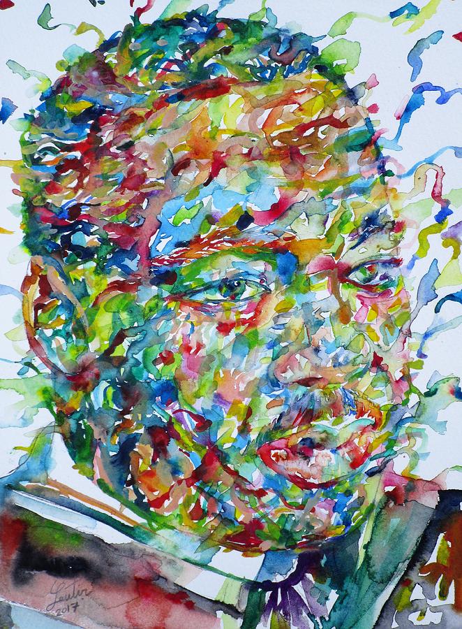 MARTIN LUTHER KING Jr. - watercolor portrait.3 Painting by Fabrizio Cassetta