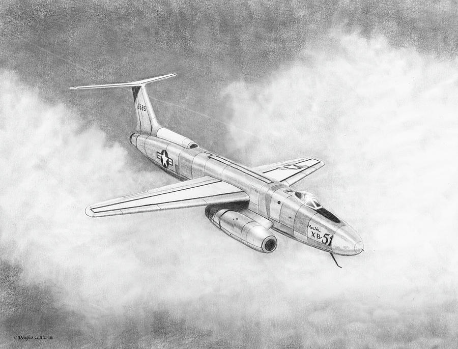 Martin XB-51 Drawing by Douglas Castleman
