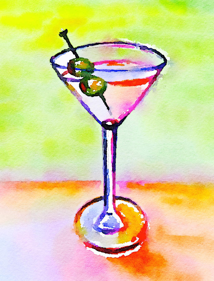 Martini Anyone? 2 Painting by Vanessa Katz