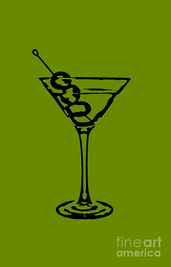 Martini Glass Tee Digital Art by Edward Fielding