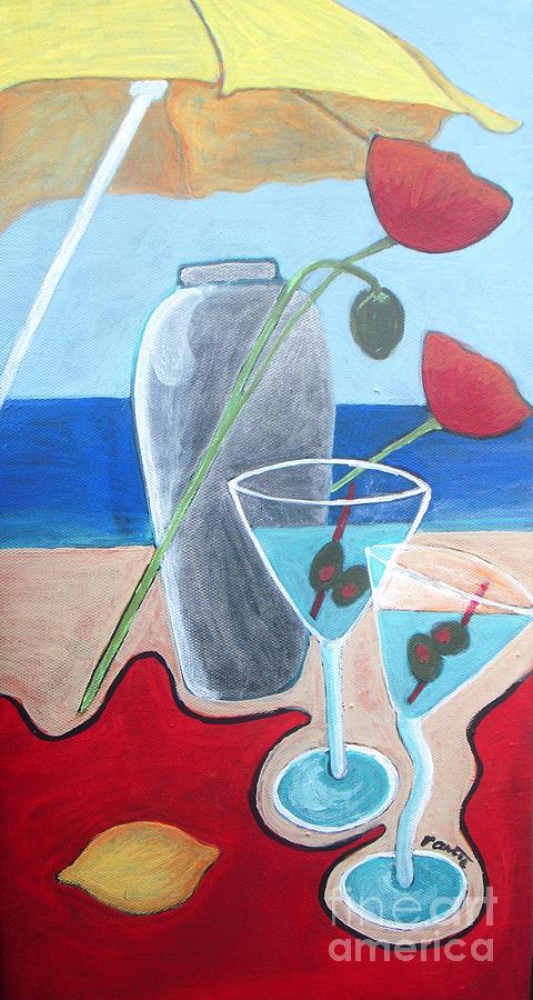 Martini on the beach Painting by Vesna Antic
