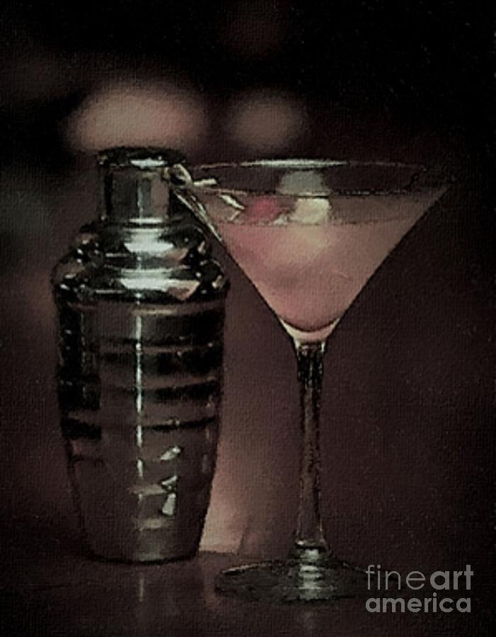 Cocktail Mixed Media - Martini Sunset by Tony DuPuis