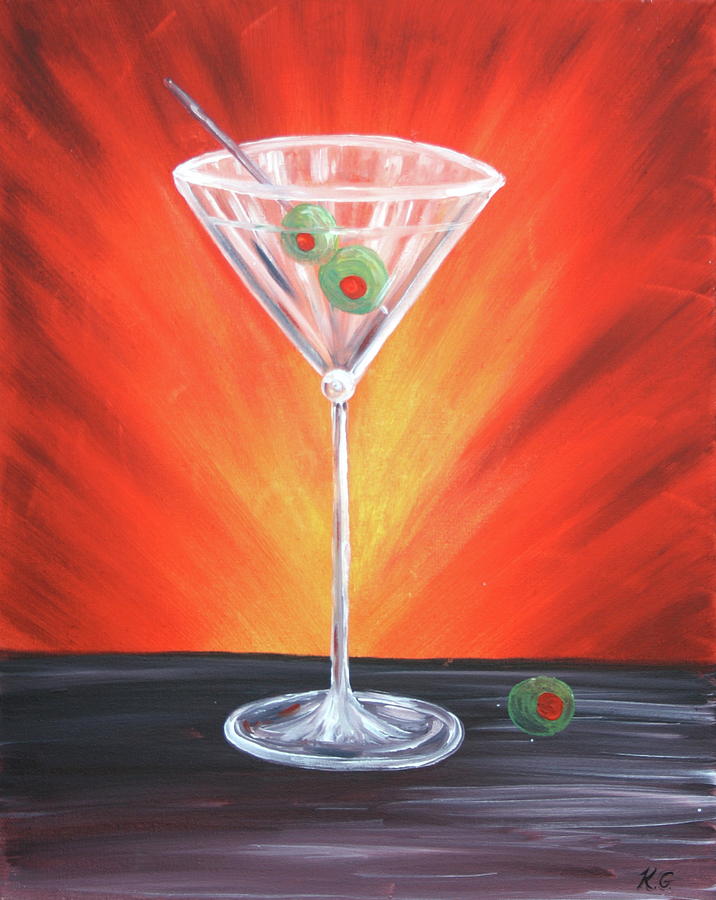 Martini Time Painting by Kristine Griffith