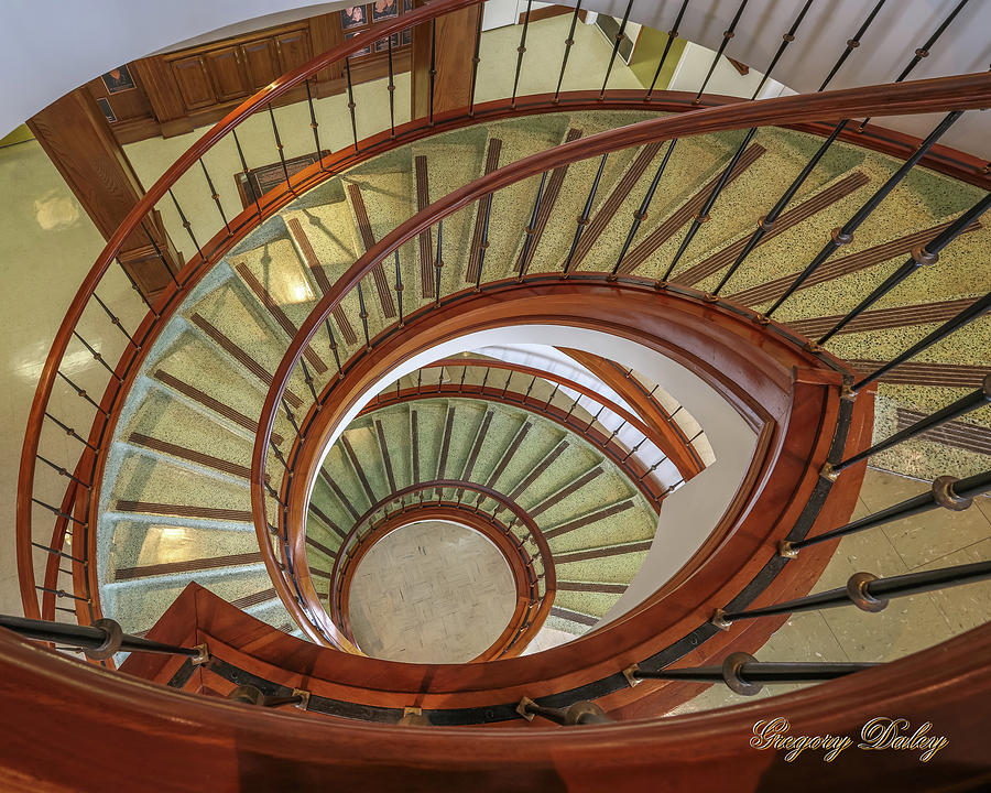 Marttin Hall Spiral Stairway Photograph by Gregory Daley  MPSA