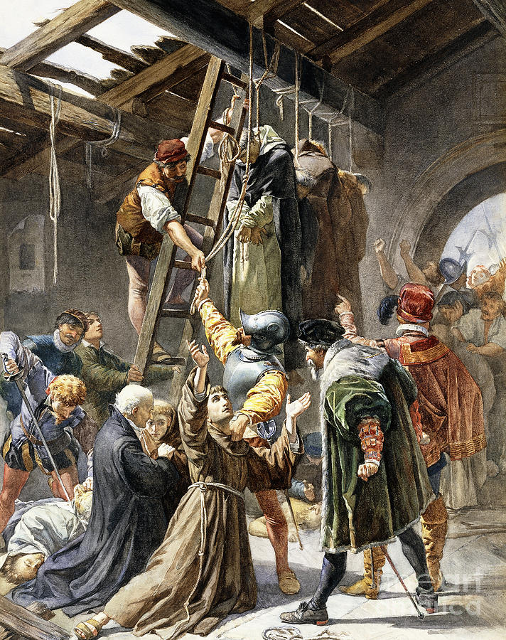Martyrs of Gorkum Painting by Paolino Pavesi