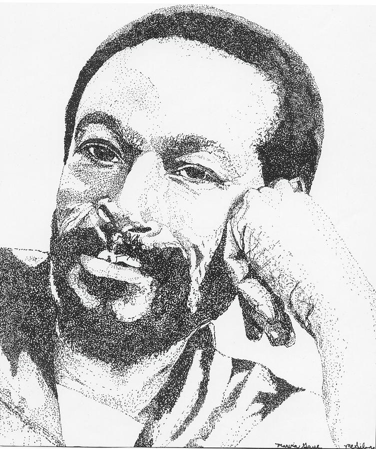 Marvin Gaye  Drawing by Michelle Gilmore
