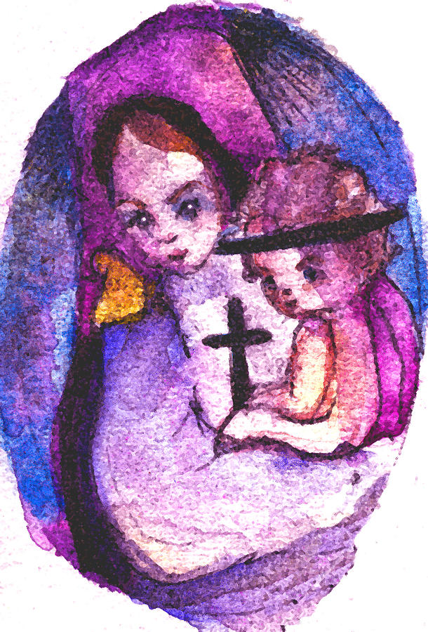 Mary and Baby Jesus Painting by Mindy Newman