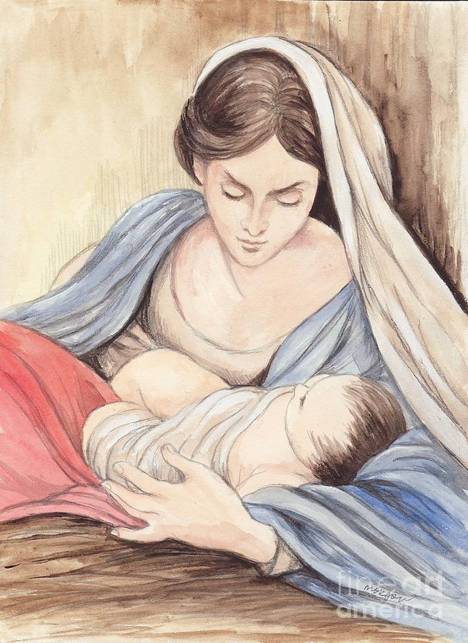 Mary and Child Painting by Morgan Fitzsimons