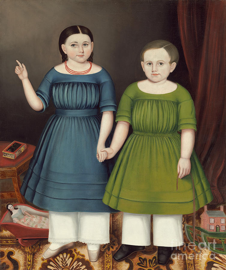 Mary And Francis Wilcox Painting by Joseph Whiting Stock