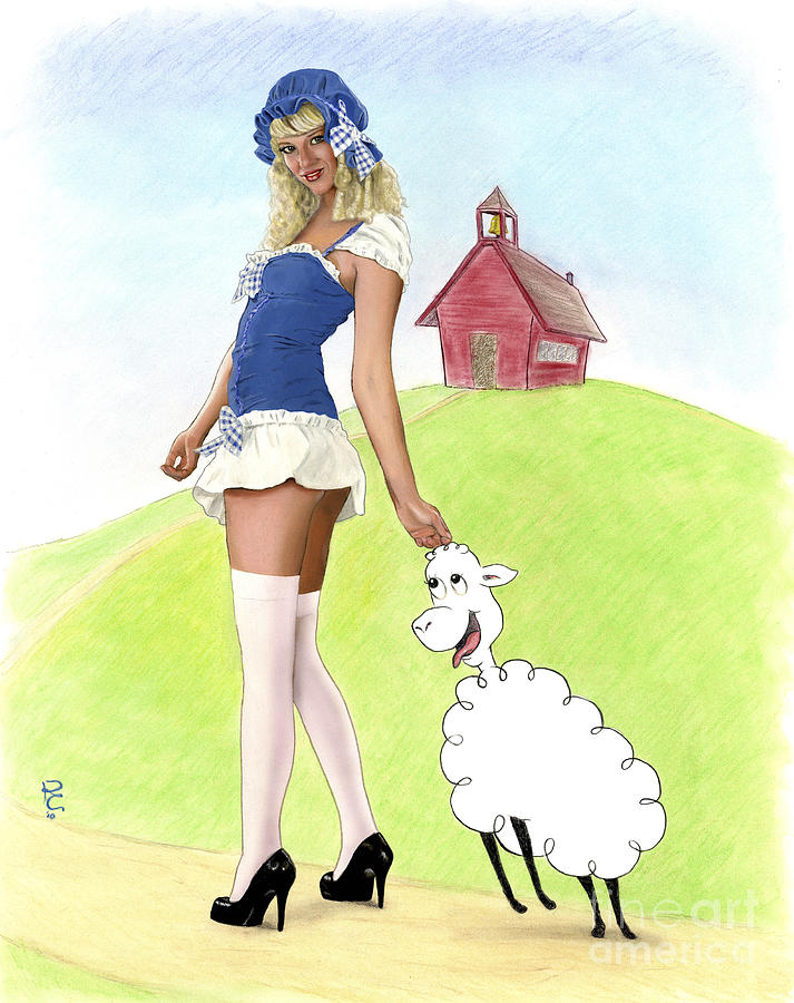 Nursery Rhyme Painting - Mary and Her Lamb by Kevin Clark