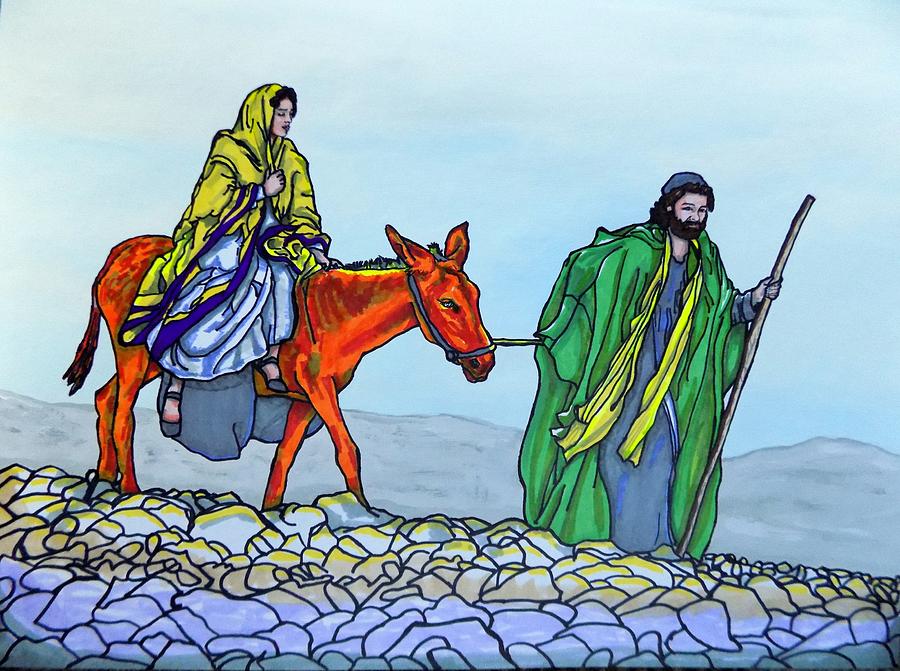 Inspirational Painting - Mary and Joseph by Mary Sperling