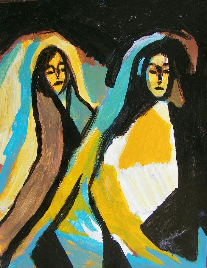 Mary and Josephine Painting by Judith Redman