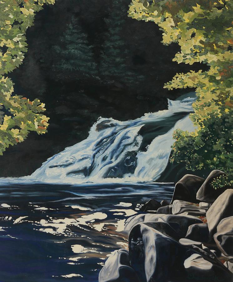 Mary Ann Falls on the Cabot Trail Painting by Phil Chadwick