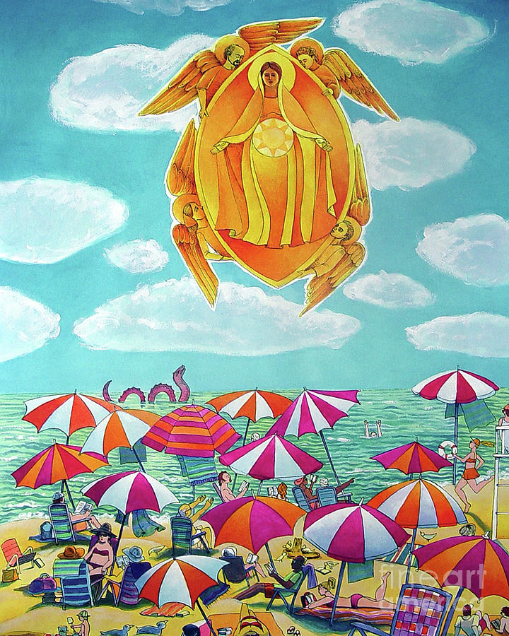 Mary, Assumption Over Bethany - MMAOB Painting by Br Mickey McGrath OSFS