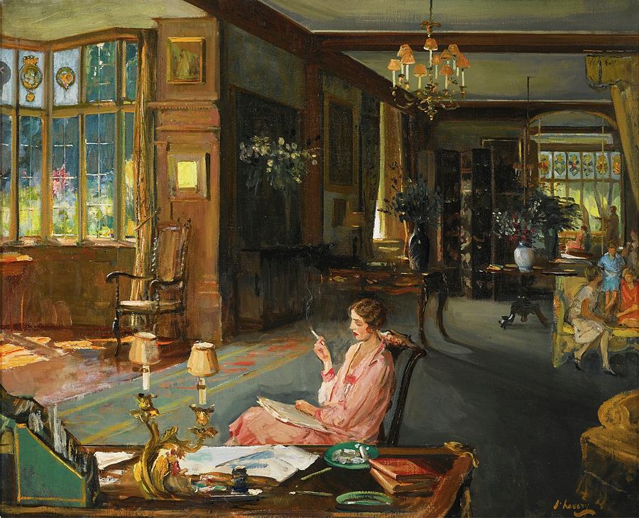 Sir John Lavery Painting - Mary Borden And Her Family At Bisham Abbey by MotionAge Designs