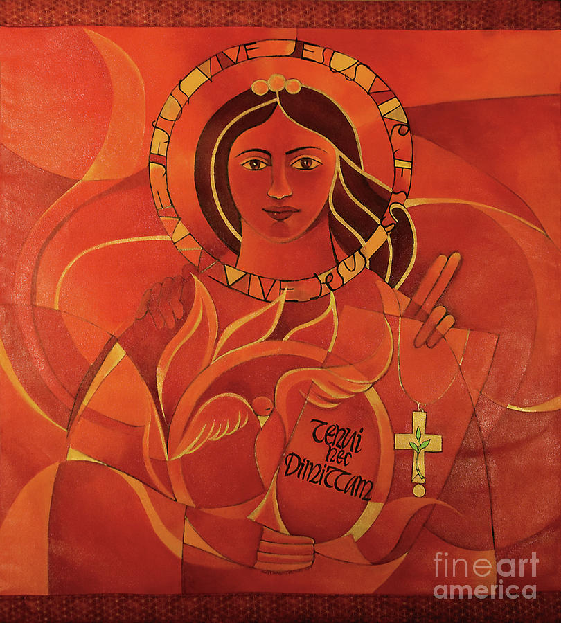Mary, Domina Lucis - MMMDL Painting by Br Mickey McGrath OSFS