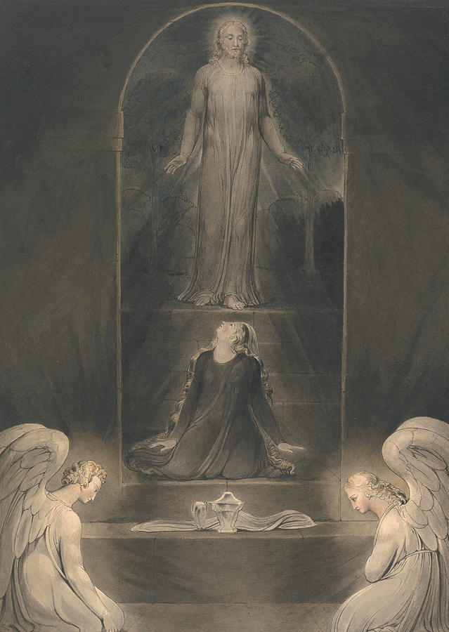 Mary Magdalen at the Sepulchre Painting by William Blake