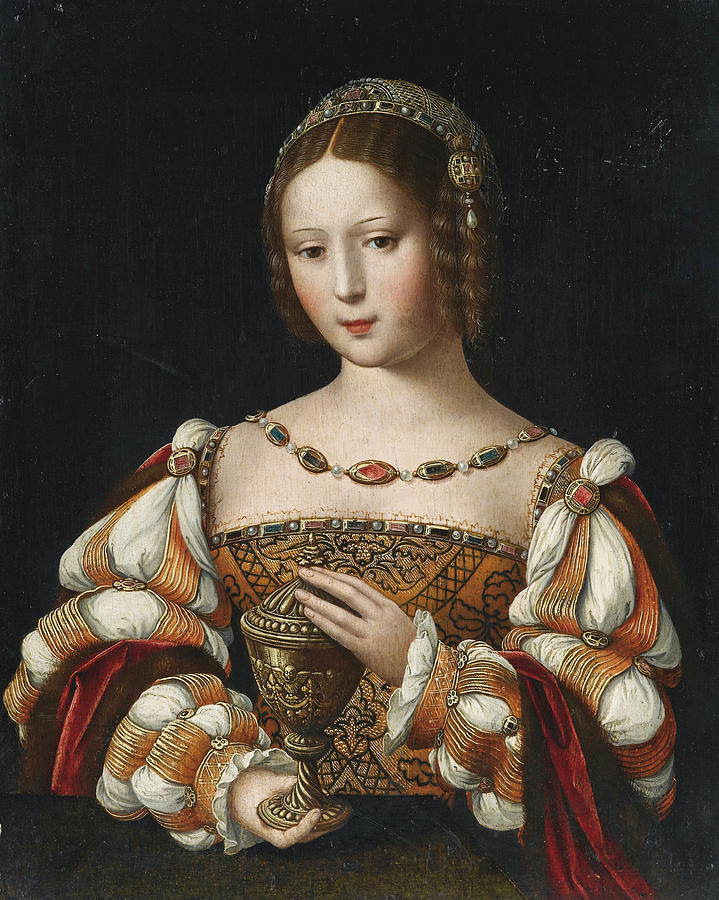 Mary Magdalene holding the Unguent Jar Painting by The Master of the Female Half-lengths