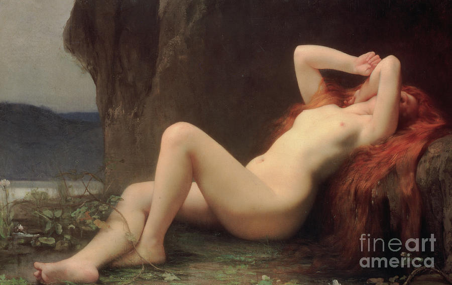 Nude Painting - Mary Magdalene in the Cave by Jules Joseph Lefebvre