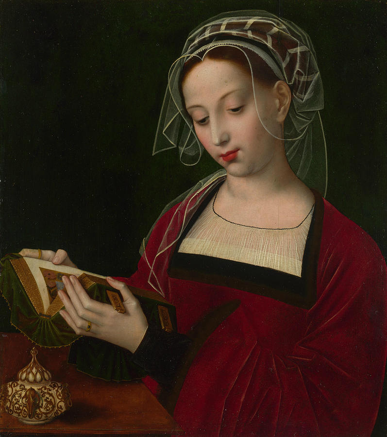 Book Painting - Mary Magdalene Reading by Ambrosius Benson